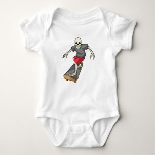 Body Para Bebé Skeleton como Skater con Skateboard
