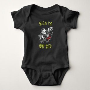 Body Para Bebé Skeleton Skateboarder Grim Reaper
