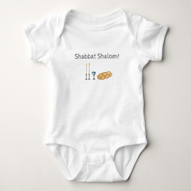 Body Para Bebé Sketch de Shabbat Baby Bodysuit (Anverso)