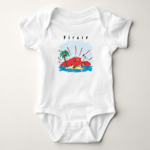 Body Para Bebé Sketch Treasure Island & Pirate Ship Baby Bodysuit