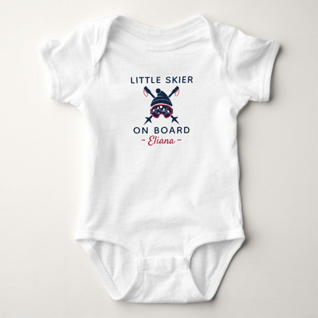 Body Para Bebé Skiing Baby Shower Little Skier on Board - Skiing (Anverso)