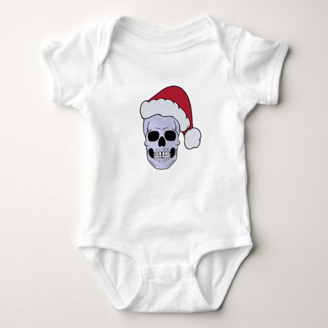 Body Para Bebé Skull Santa Claus Feliz Navidad (Anverso)