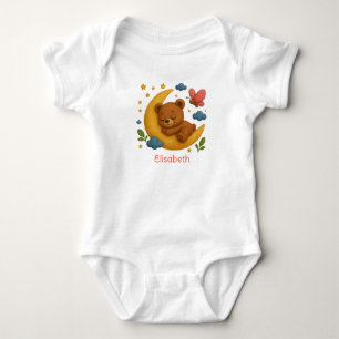 Body Para Bebé Sleeping Bear on Moon – Cute Baby Nursery. 