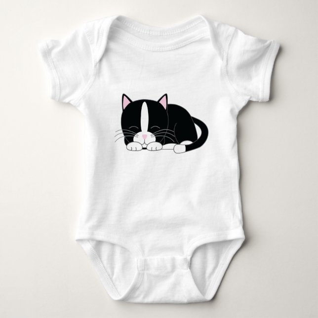 Body Para Bebé Sleeping Tuxedo Cat (Anverso)