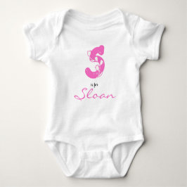 Body Para Bebé Sloan name Reveal Floral Letter S Pink Flower