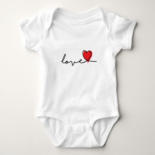 Body Para Bebé Slogan love. Hartjes, hartje. Valentijnsdag. (Anverso)
