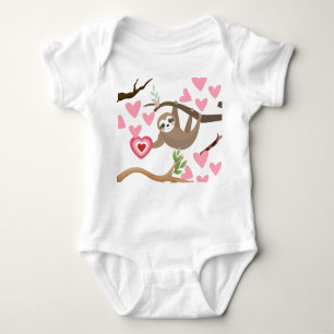Body Para Bebé Sloth and Hearts Baby Bodysuit