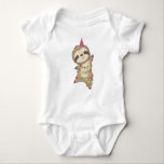 Body Para Bebé Sloth Cute Animals For Kids Funny Birthday<br><div class="desc">The sloth is a cute animal for children. Sloths are laid-back cute animals that are very popular because they sleep all day. The little animal celebrates its birthday with colorful fans.</div>