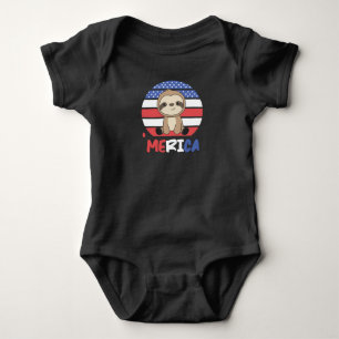 Body Para Bebé Sloth Funny Sloth 4 De Julio Estadounidense