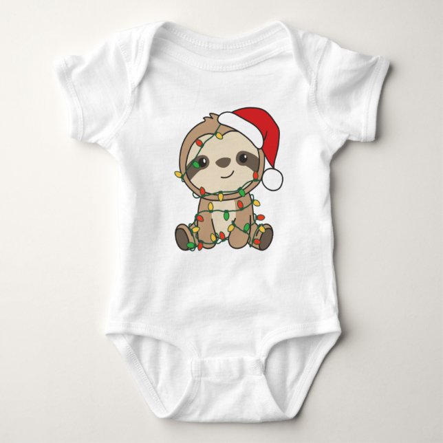 Body Para Bebé Sloth Navidades Winter Animals Sloths (Anverso)