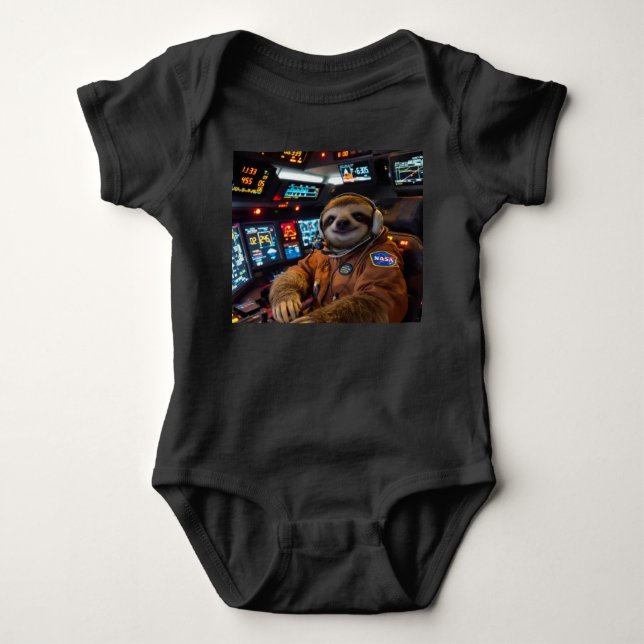 Body Para Bebé SlothCommander en traje espacial (Anverso)