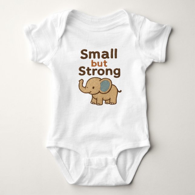 Body Para Bebé Small but Strong! 🐘💪✨ (Anverso)
