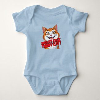 Body Para Bebé Smiley Face Tabby Cat!!! Baby BodySuit