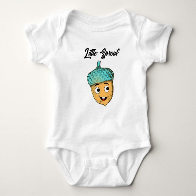 Body Para Bebé Smiling Acorn Baby Bodysuit  T-shirt (Anverso)