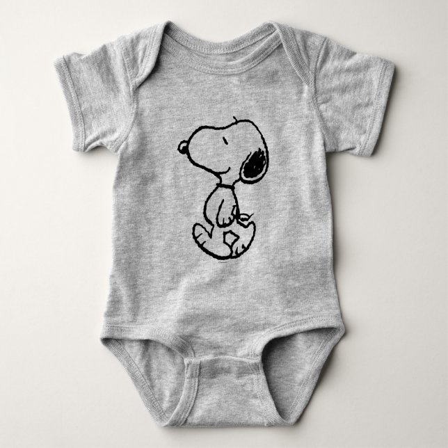 Body Para Bebé Snoopy Black & Magenta (Anverso)