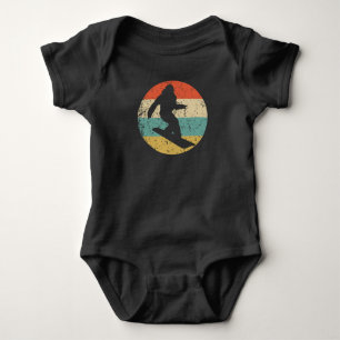 Body Para Bebé Snowboard Snowboarder Silhouette Retro Snowboar