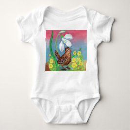 Body Para Bebé Snowdrop & wren bird llama a la primavera