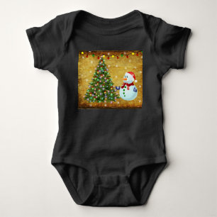Body Para Bebé Snowman, árbol de Navidad