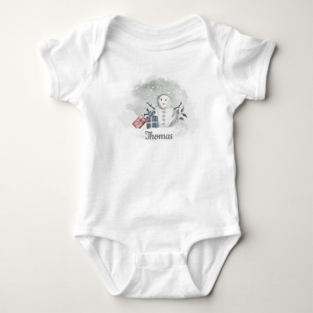 Body Para Bebé Snowman Baby Bodysuit (Anverso)