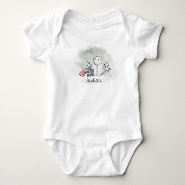 Body Para Bebé Snowman Baby Bodysuit (Anverso)