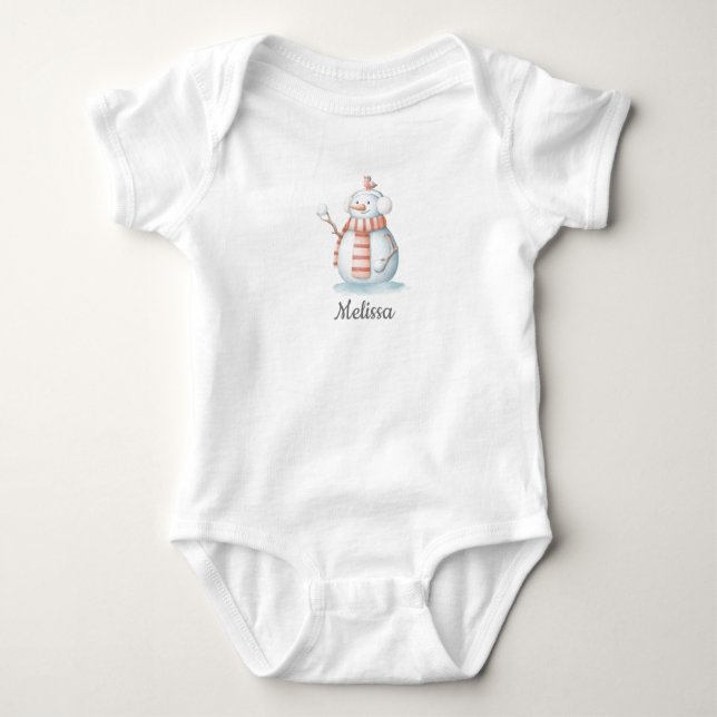 Body Para Bebé Snowman Baby Bodysuit (Anverso)
