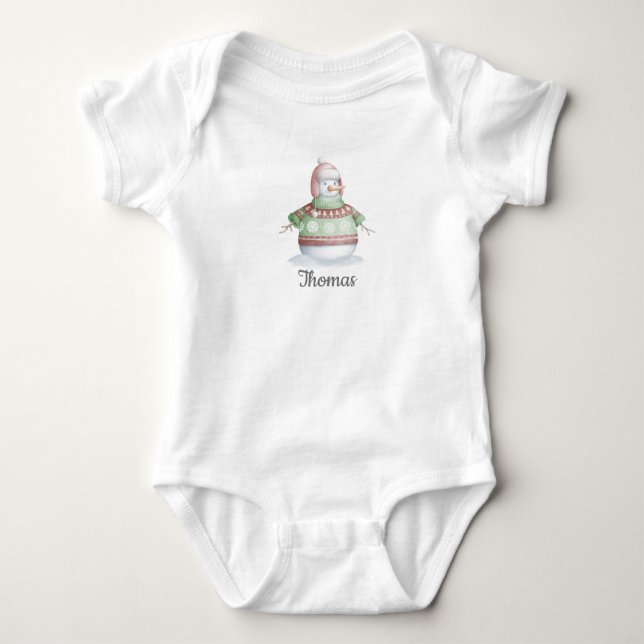 Body Para Bebé Snowman Baby Bodysuit (Anverso)