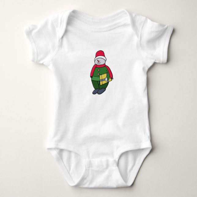 Body Para Bebé Snowman de invierno frío (Anverso)