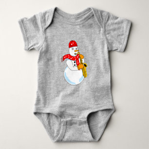 Body Para Bebé Snowman saxofón