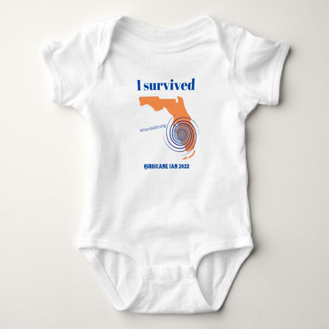 Body Para Bebé Sobreviví al huracán Ian 2022 Fuerte en Florida (Anverso)