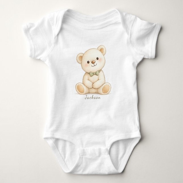 Body Para Bebé Soft Neutral Bear Baby Keepsake (Anverso)