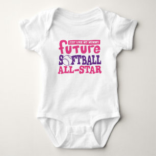 Body Para Bebé Softball futuro toda la Estrella-Mamá