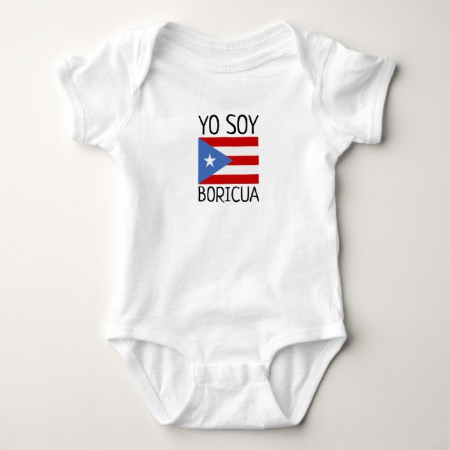 Body Para Bebé Soja puertorriqueña Boricua de Yo del bebé (Anverso)