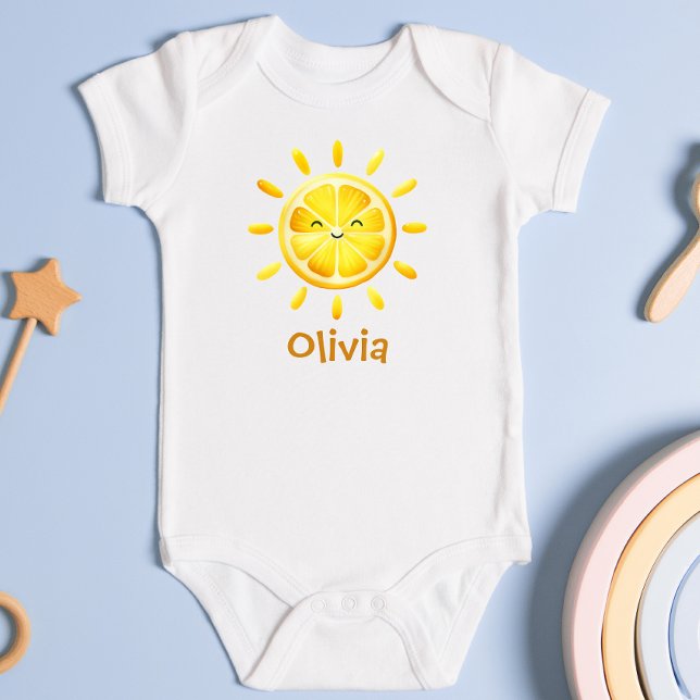 Body Para Bebé Sol de limón lindo y rayos de sol (Subido por el creador)