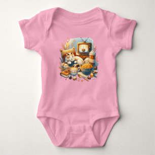 Body Para Bebé Solo con vibraciones acogedoras: gato, libro, Mac 