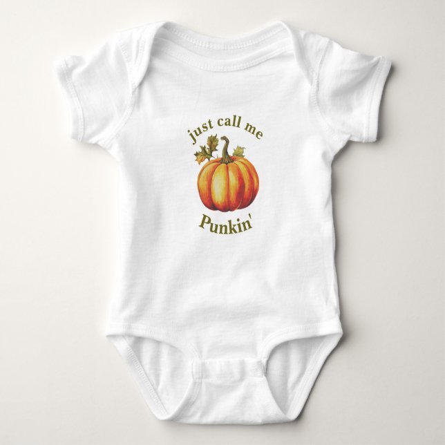Body Para Bebé Solo llámame Punkin' - Calabaza Naranja (Anverso)