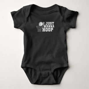 Body Para Bebé Sólo Quiero Encestar   Diseño de Baloncesto