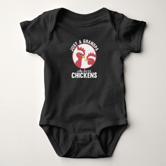 Body Para Bebé Solo un abuelo que ama las gallinas (Anverso)