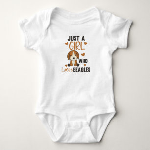 Body Para Bebé Sólo un Chica que ama a Beagles Kawaii Perro Beagl