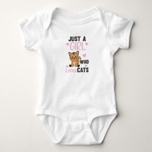 Body Para Bebé Sólo Un Chica Que Ama A Los Gatos Animales Cutos G