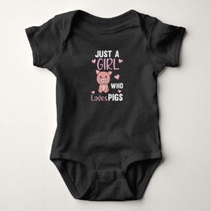Body Para Bebé Solo Un Chica Que Ama Los Cerdos Cute Cerdo