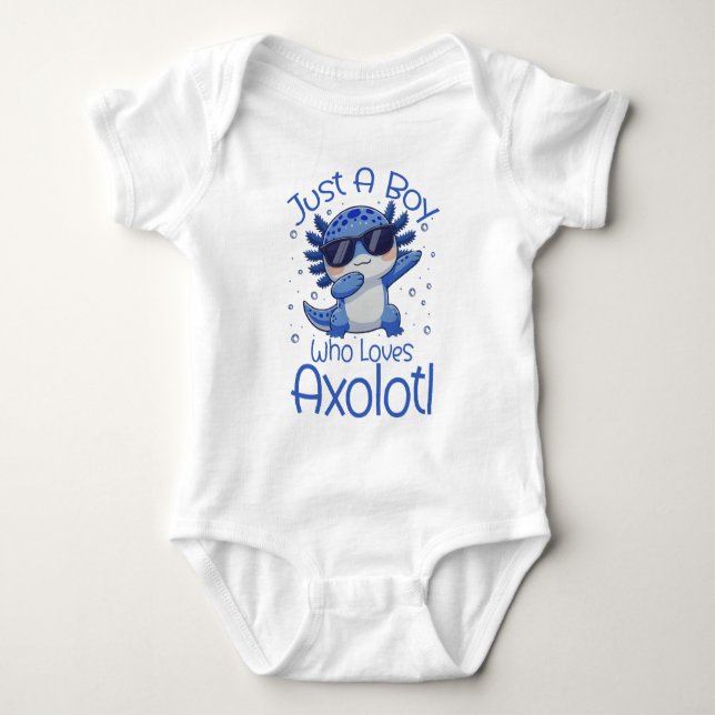 Body Para Bebé Solo un chico que ama Axolotl  (Anverso)