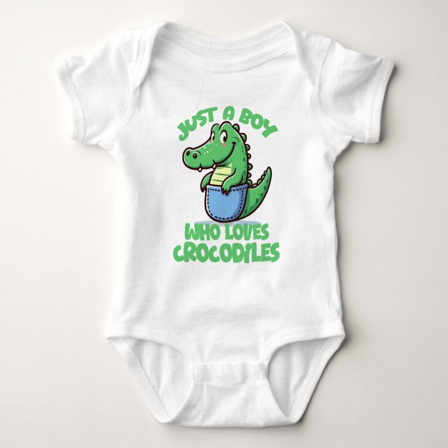 Body Para Bebé Solo un chico que ama los cocodrilos (Anverso)
