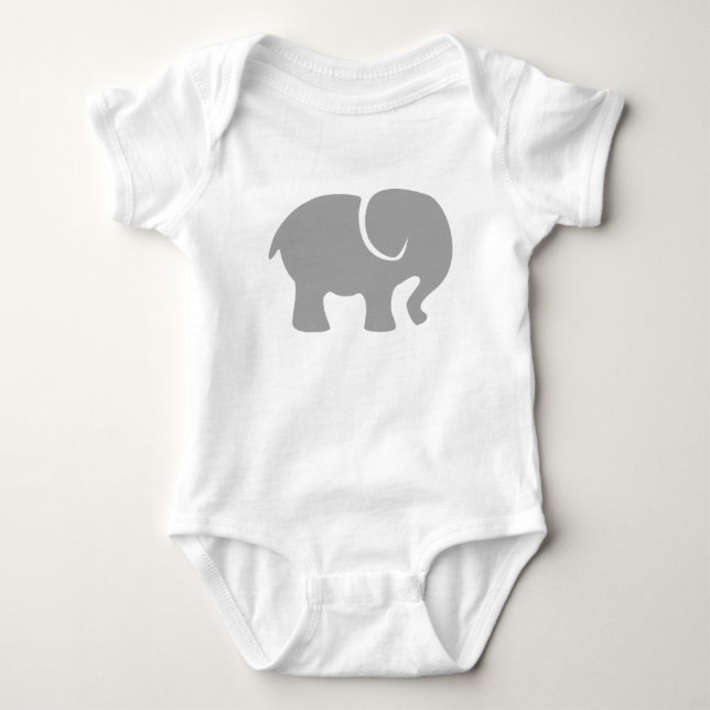 Body Para Bebé Sólo un elefante gris (Anverso)