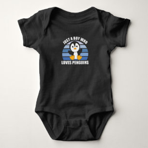 Body Para Bebé Solo un niño que ama a los pingüinos - pingüino li