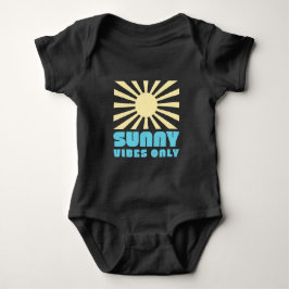 Body Para Bebé Sólo Vibes Sunny - Gráfico Retro Sunshine Negrita