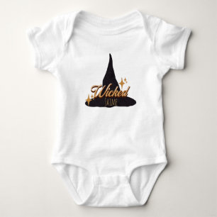 Body Para Bebé Sombrero de Bruja Retro Nombre Malvado