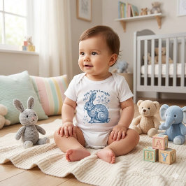 Body Para Bebé Some Bunny Loves Me Floral Blue Victorian Vintage 