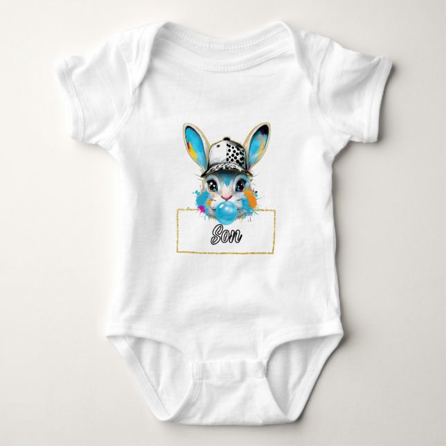 Body Para Bebé Son Bubble Easter Bunny T-Shirt (Anverso)