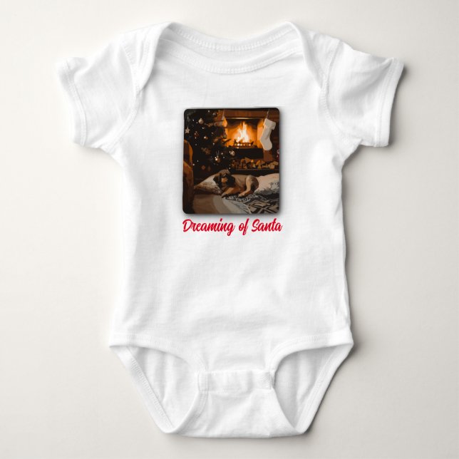 Body Para Bebé Soñando con Santa (Anverso)