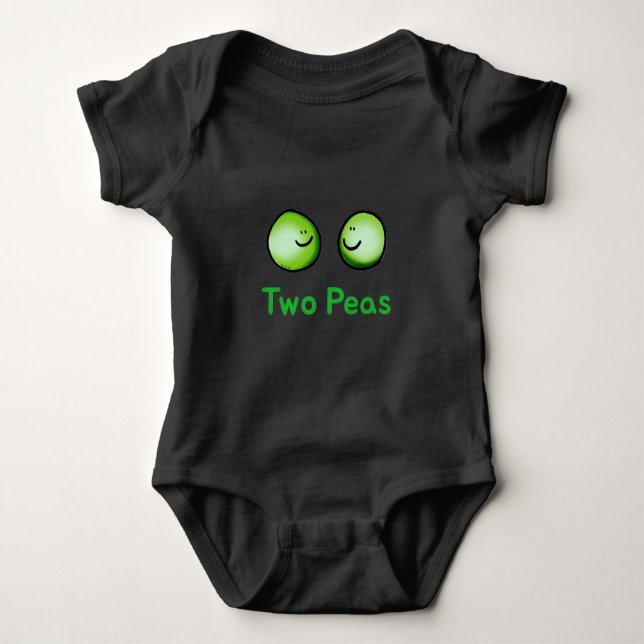Body Para Bebé Sonriente Dos Peas Cute Arte De Amistad (Anverso)